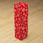 Wine Gift Box-Christmas Snowflakes Wine Box<br><div class="desc">This wine gift box is shown in a festive Christmas holiday red and white snowflakes print.
Customise this box or buy as is.</div>