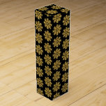 Wine Gift Box-Christmas Snowflakes Wine Box<br><div class="desc">This wine gift box is shown in a festive Christmas holiday gold snowflakes print.
Box colour Black
Customise this box or buy as is.





Stock Image</div>