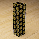 Wine Gift Box-Christmas Snowflakes Wine Box<br><div class="desc">This wine gift box is shown in a festive Christmas holiday gold snowflakes print.
Box colour Black
Customise this box or buy as is.





Stock Image</div>