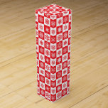 Wine Gift Box-Christmas Snowflakes Wine Box<br><div class="desc">This wine gift box is shown in a festive Christmas holiday red and white snowflakes print.
Customise this box or buy as is.</div>