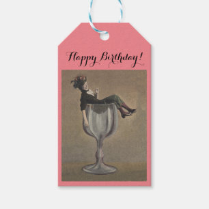 Wine Gift Tags Happy Birthday Party Girl fun