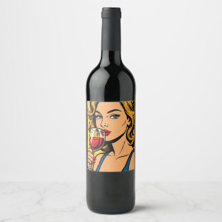 wine girl label