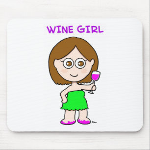 wine girl mouse pad