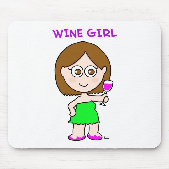 wine girl mouse pad (Front)