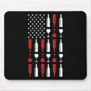 Wine Gl 4th Of July Vintage Usa Flag Patriotic Dri Mouse Pad