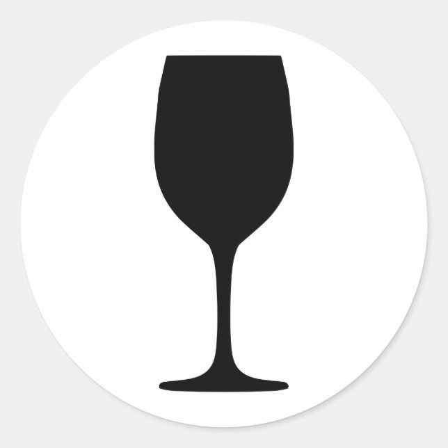 wine glas icon classic round sticker (Front)