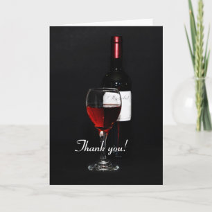 Wine glass and bottle - thank you card