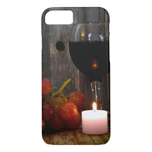 wine glass and candle with grapes Case-Mate iPhone case
