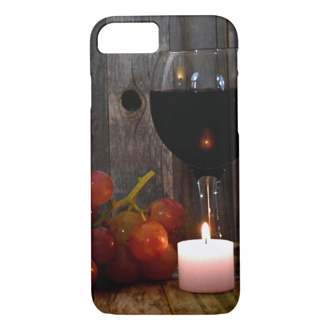 wine glass and candle with grapes Case-Mate iPhone case (Back)