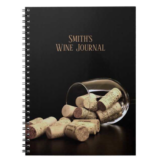 Wine Glass and Corks/Personalised Wine Journal (Front)