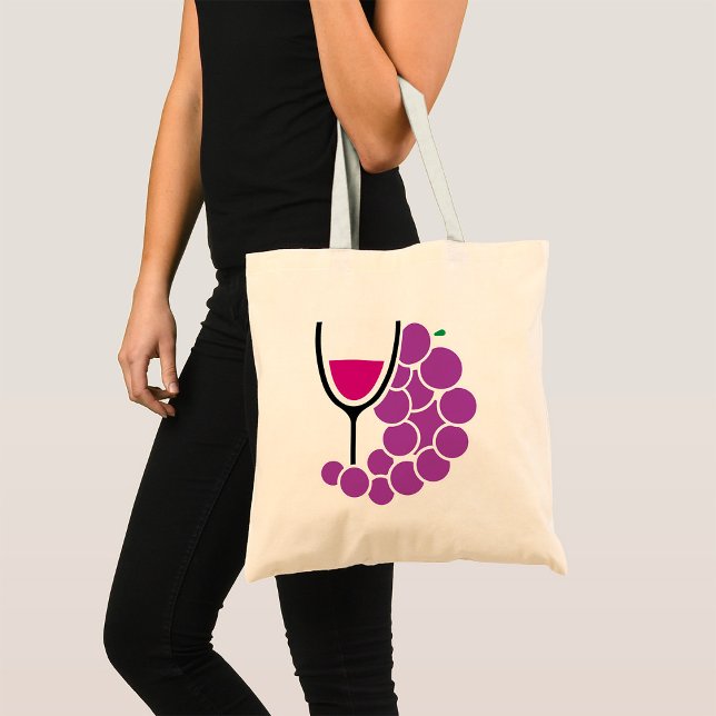 Wine Glass And Grapes Tote Bag (Creator Uploaded)