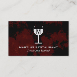 Wine Glass Artistic (black,red) Business Card