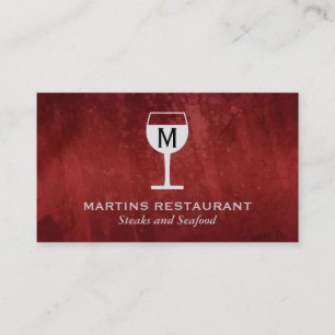 Wine Glass Artistic II (black,red) Business Card
