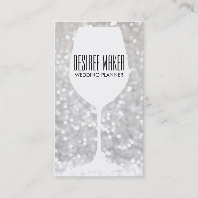 Wine Glass | Bokeh Business Card (Front)