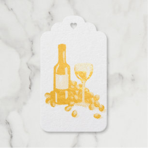 Wine Glass Bottle Grapes Vineyard Winery Gift Tags