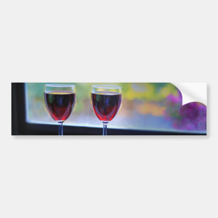 Wine Glass Bumper Sticker