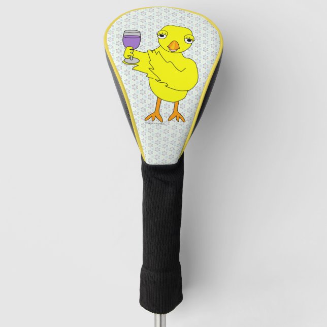Wine Glass Chick  Golf Head Cover (Front)
