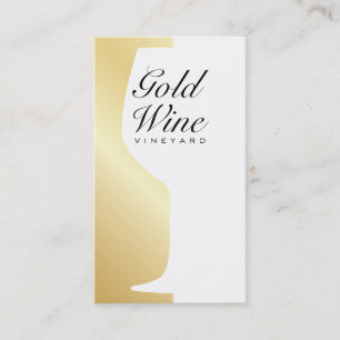 Wine Glass Counter-space, Gold Business Card