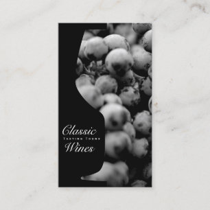 Wine Glass Counter-space Grapes on Vine Business Card