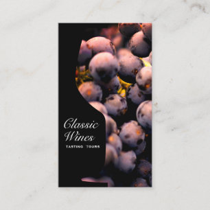 Wine Glass Counter-space Grapes on Vine Business Card