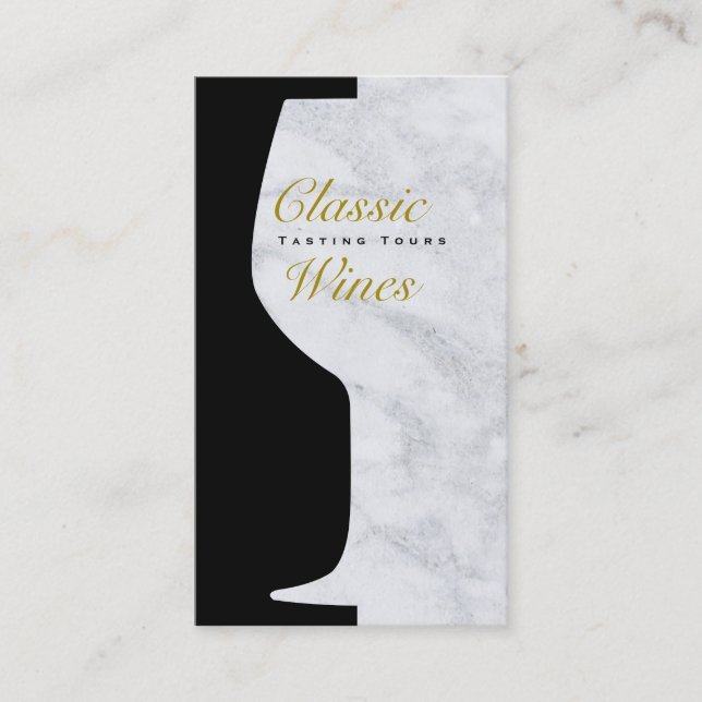 Wine Glass | Counter-space | Marble Business Card (Front)