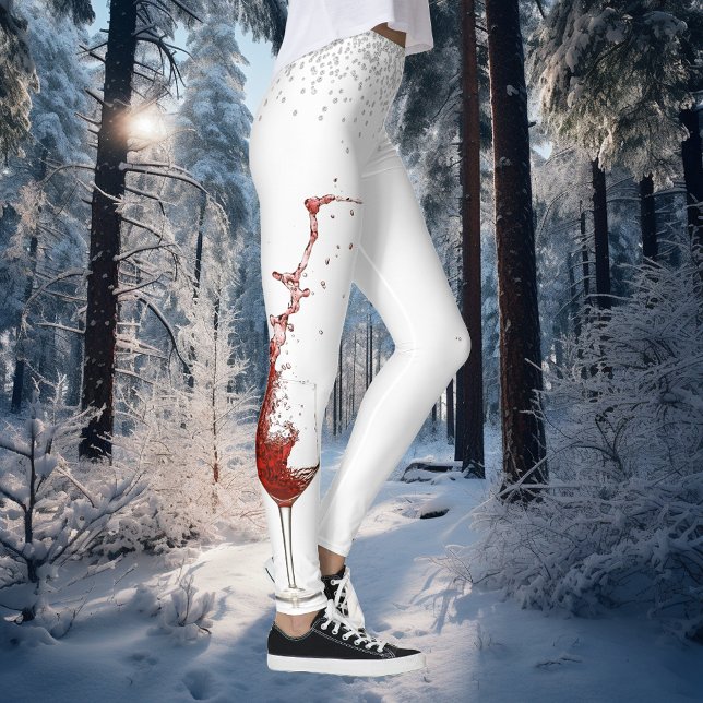 Wine Glass Diamond Confetti Celebration Wedding Leggings (Creator Uploaded)