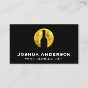 Wine Glass Gold Circle Logo Business Card
