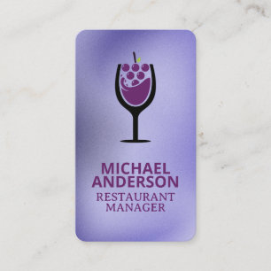 Wine Glass Grapes Logo Business Card