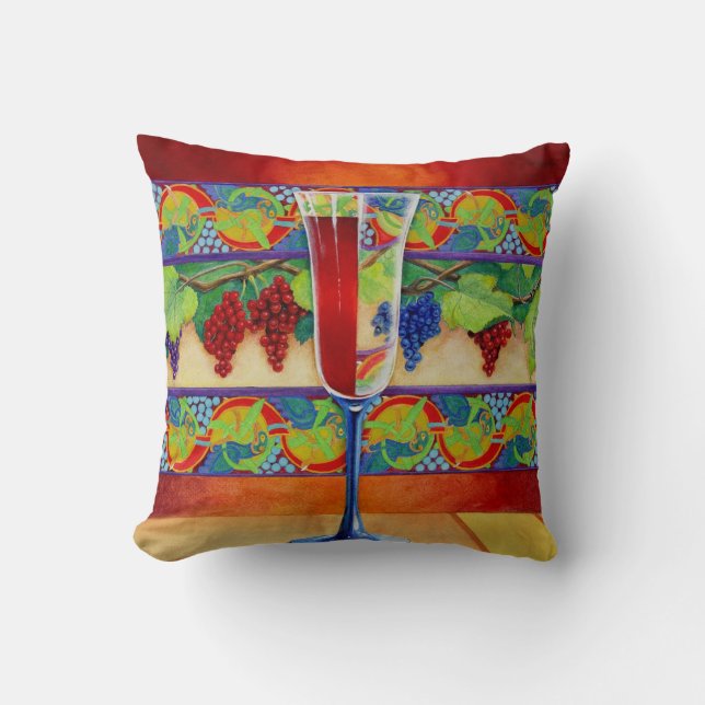 Wine Glass Half Full Cushion (Front)