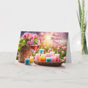 Wine Glass Happy Mothers Day Cheers  Holiday Card
