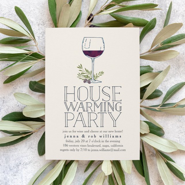 Wine Glass Housewarming Party Invitation (Creator Uploaded)