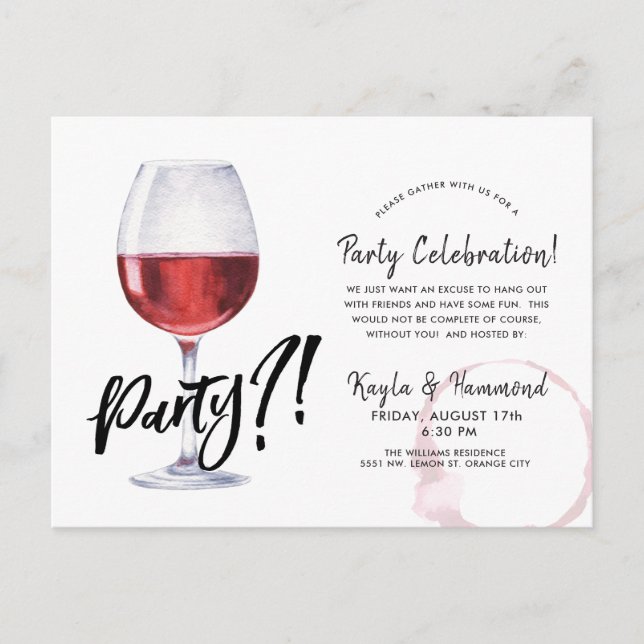Wine Glass Humour | Non-Occassion Celebration Post Postcard (Front)