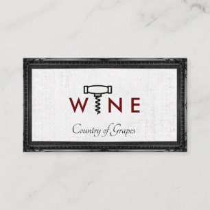 Wine Glass Logo Corkscrew Classic Frame Business Card