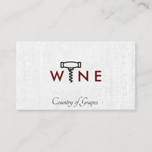 Wine Glass Logo Corkscrew Somelier Business Card