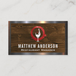 Wine Glass Logo   Wine Ring Stain  Business Card