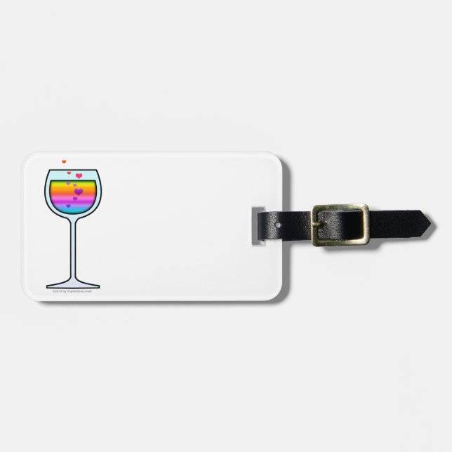 WINE GLASS LUGGAGE TAGS (Front Horizontal)