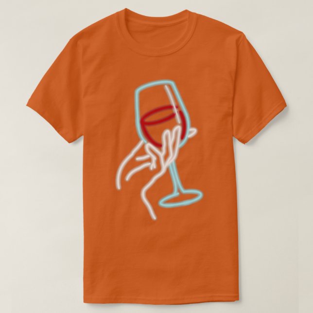 Wine Glass Nyon T-Shirt (Design Front)