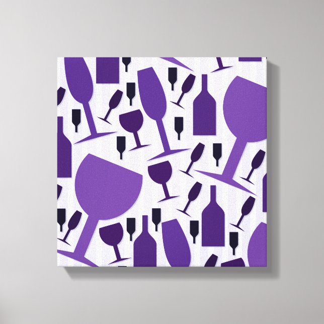 Wine glass pattern canvas print (Front)