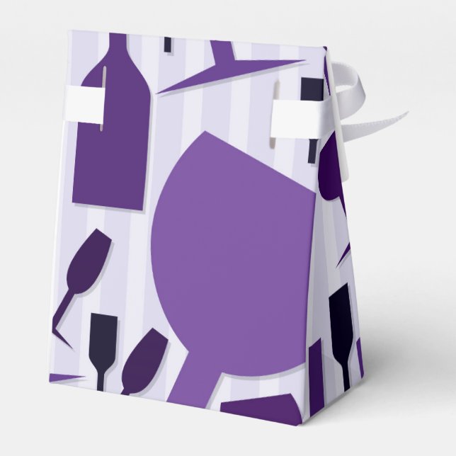 Wine glass pattern favour box (Back Side)