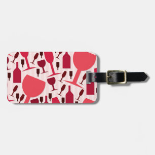 Wine glass pattern luggage tag