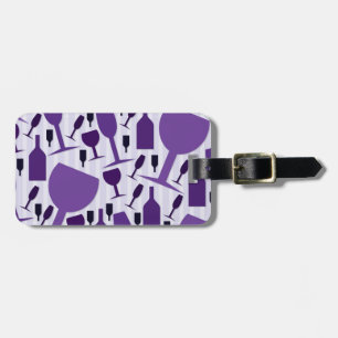 Wine glass pattern luggage tag