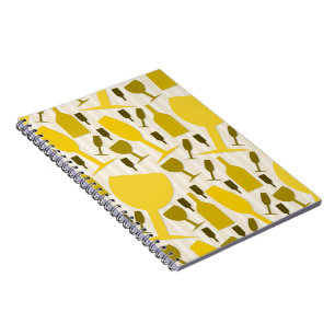 Wine glass pattern spiral notebook