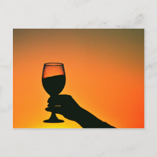 wine glass postcard
