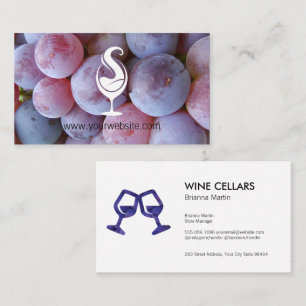 Wine Glass Pour Logo Grapes Appointment Card