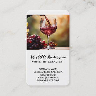 Wine Glass Pour Restaurant Business Card