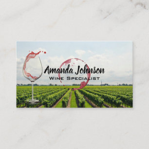 Wine Glass Pour Vineyard Business Card