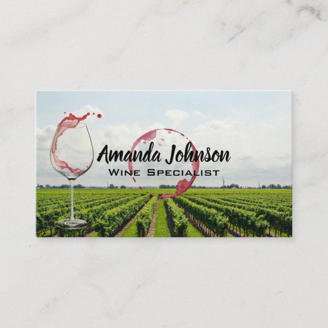 Wine Glass Pour | Vineyard Business Card (Front)