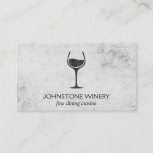 Wine Glass   Rustic Business Card