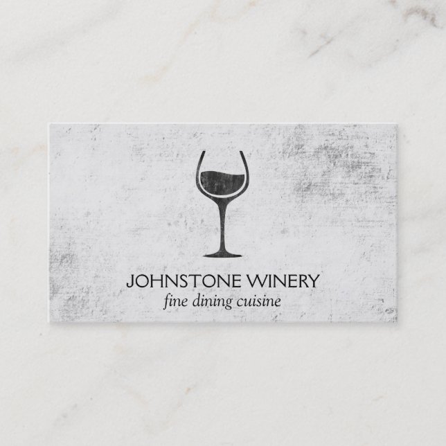 Wine Glass | Rustic Business Card (Front)