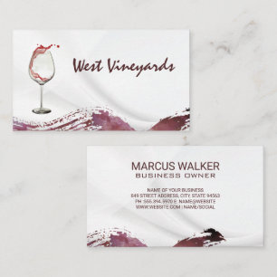Wine Glass Splash Winery Business Card